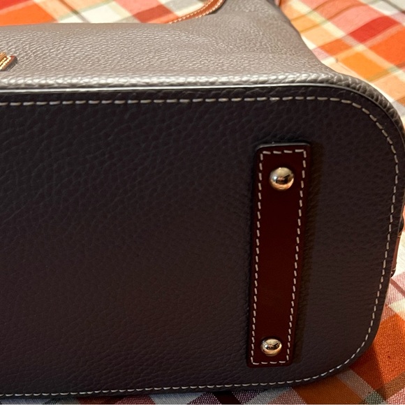 Dooney & Bourke Taupe Leather Hobo Bag - Picture 4 of 13